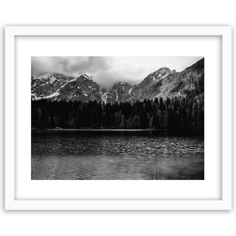 Glezna baltā rāmī - Mountain Lake 2  Home Trends DECO
