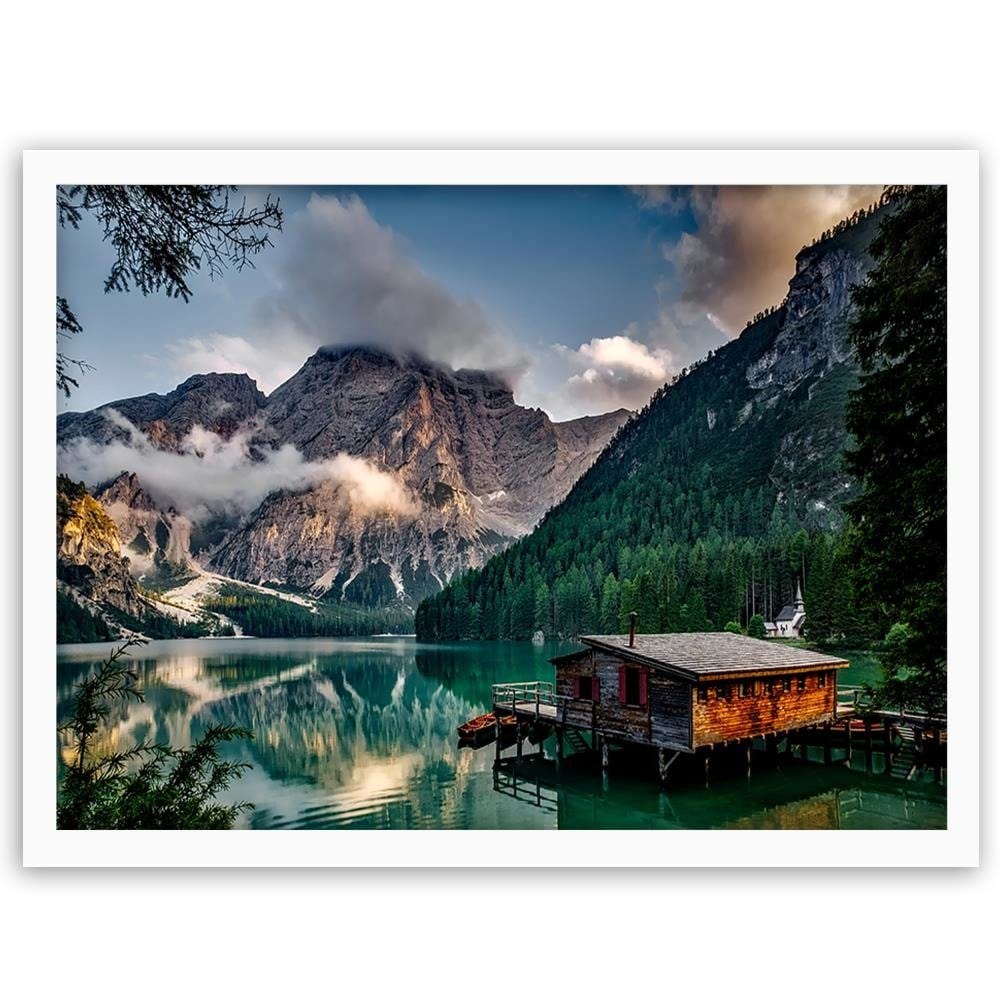 Glezna baltā rāmī - Mountain Landscape  Home Trends DECO