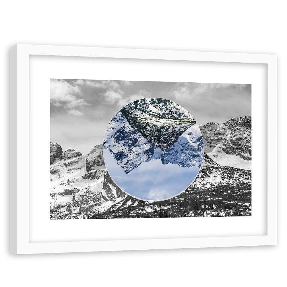 Glezna baltā rāmī - Mountain Landscape Inverted 3  Home Trends DECO