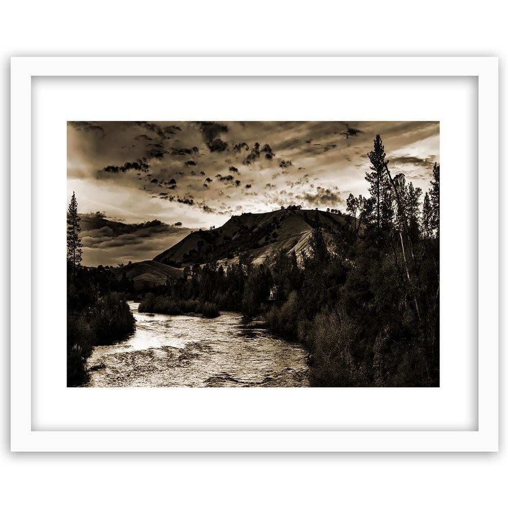 Glezna baltā rāmī - Mountain River 1  Home Trends DECO