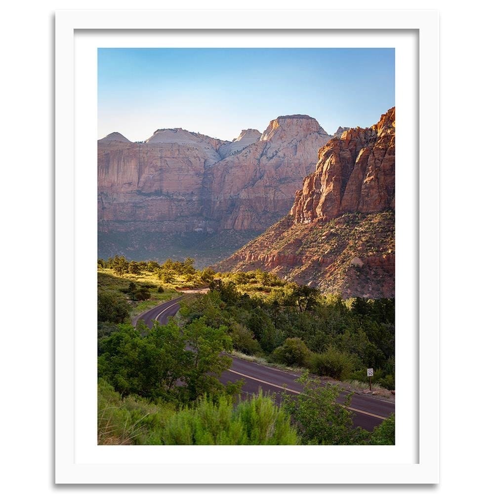 Glezna baltā rāmī - Mountain Road  Home Trends DECO