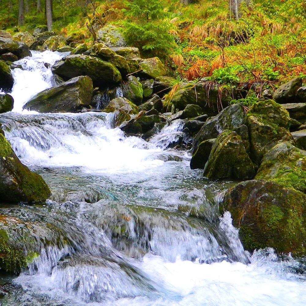 Glezna baltā rāmī - Mountain Stream 3  Home Trends DECO