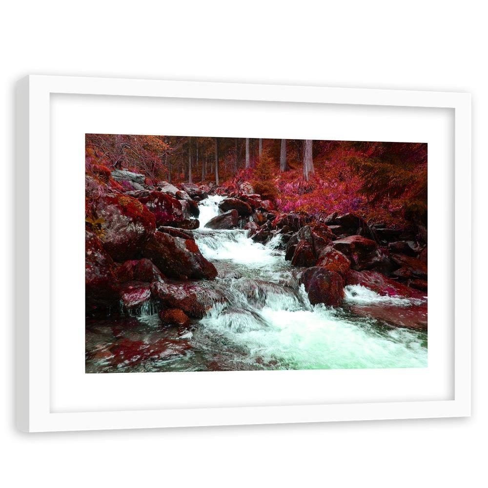 Glezna baltā rāmī - Mountain Stream 4  Home Trends DECO