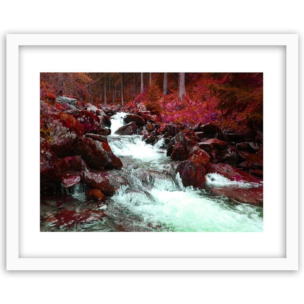 Glezna baltā rāmī - Mountain Stream 4  Home Trends DECO