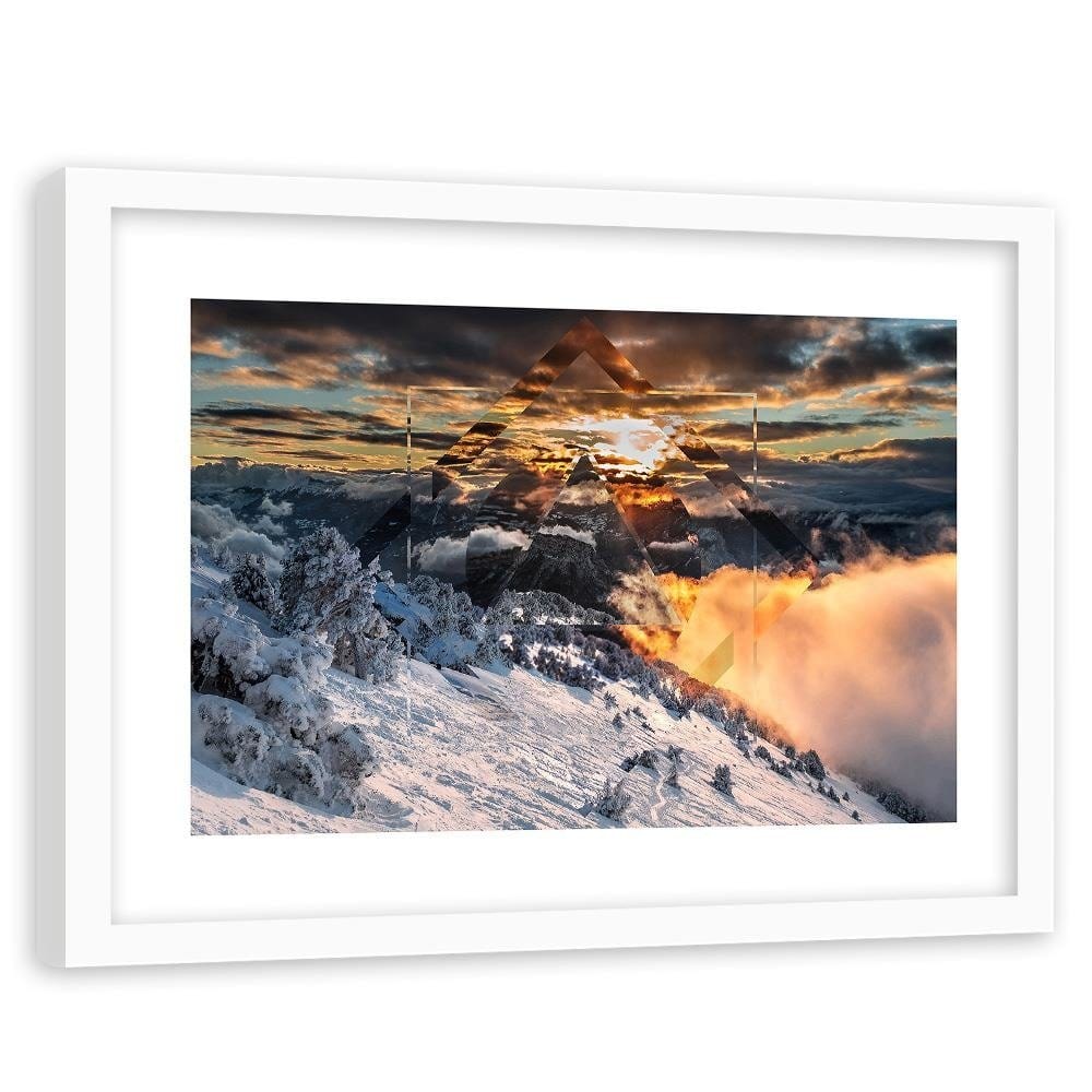 Glezna baltā rāmī - Mountains And Sky 1  Home Trends DECO