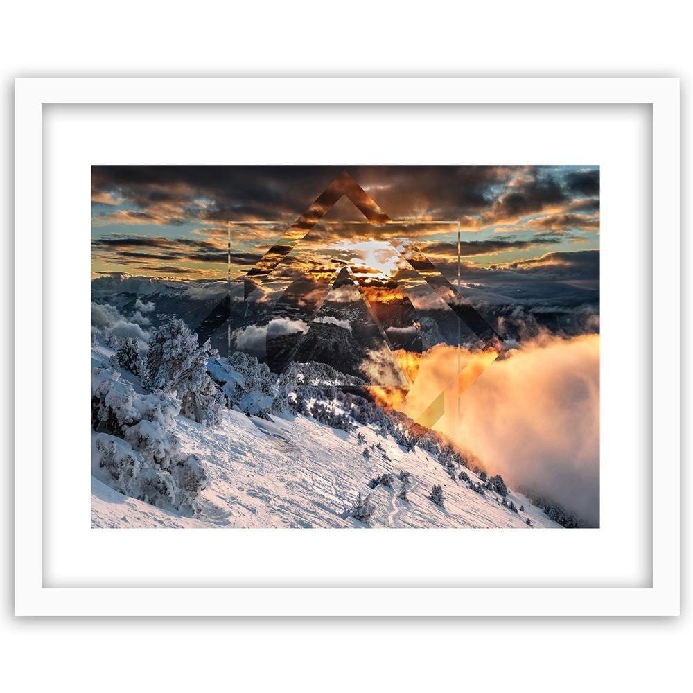 Glezna baltā rāmī - Mountains And Sky 1  Home Trends DECO