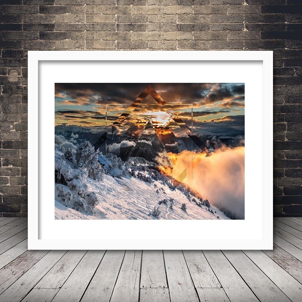 Glezna baltā rāmī - Mountains And Sky 1  Home Trends DECO