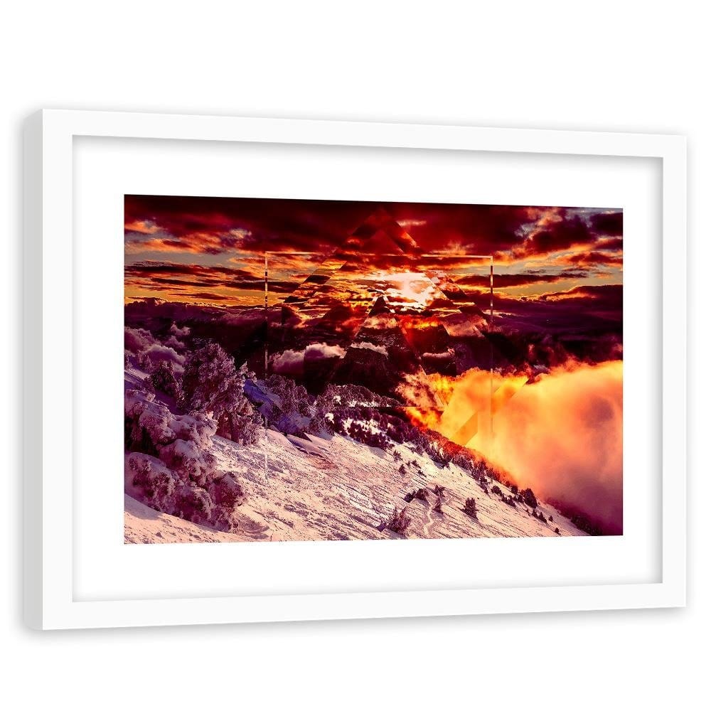 Glezna baltā rāmī - Mountains And Sky 2  Home Trends DECO