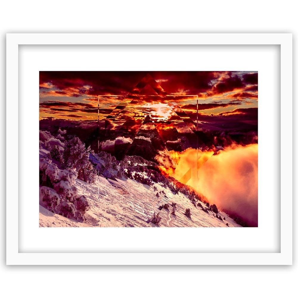 Glezna baltā rāmī - Mountains And Sky 2  Home Trends DECO