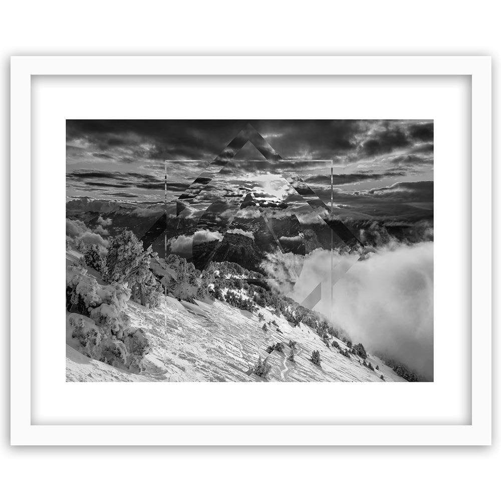 Glezna baltā rāmī - Mountains And Sky 3  Home Trends DECO