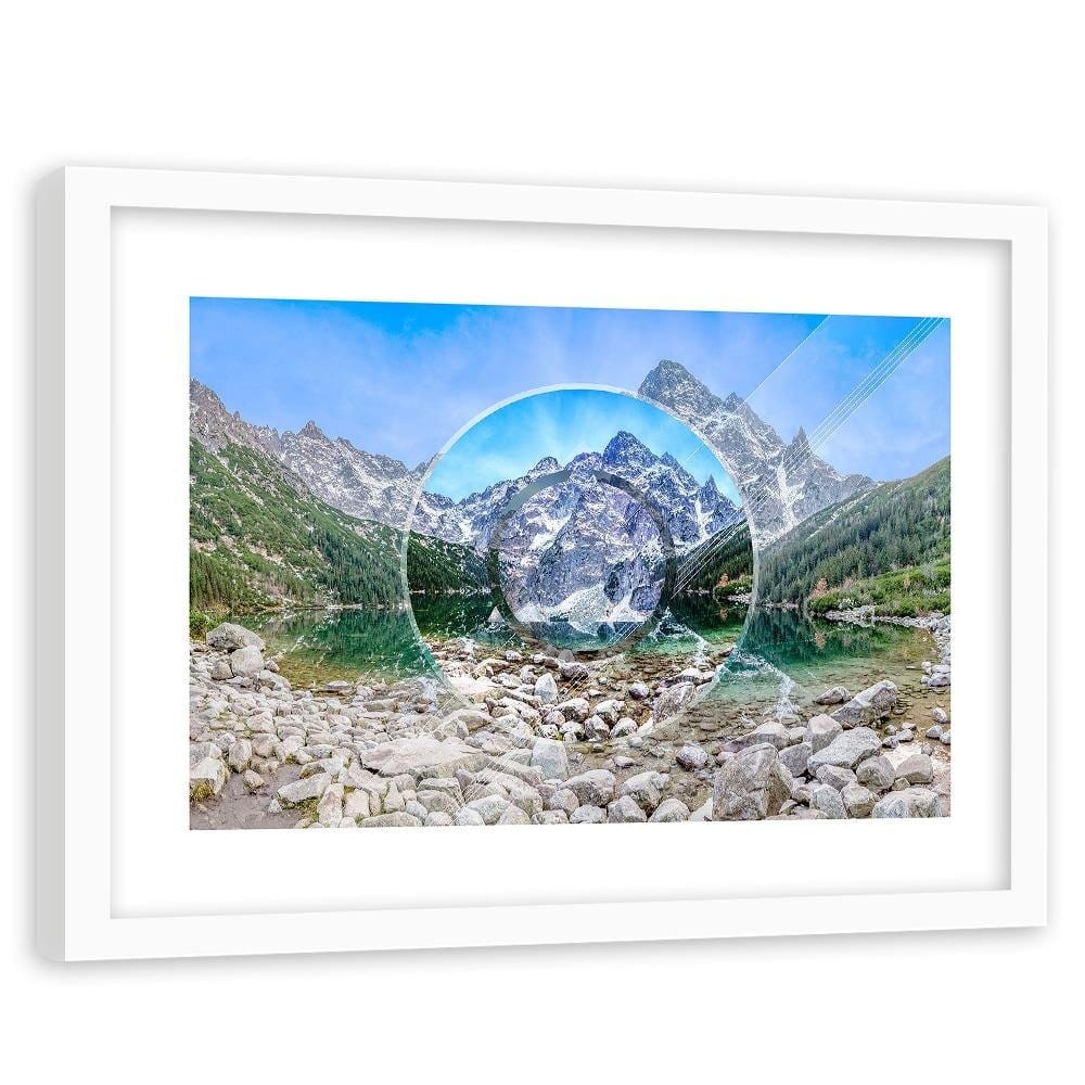 Glezna baltā rāmī - Mountains And Stones 1  Home Trends DECO