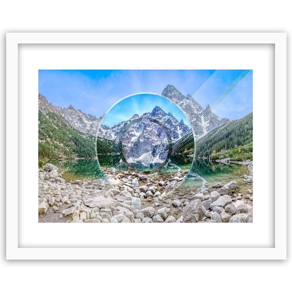 Glezna baltā rāmī - Mountains And Stones 1  Home Trends DECO