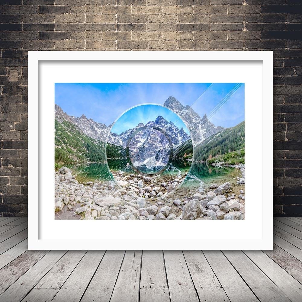 Glezna baltā rāmī - Mountains And Stones 1  Home Trends DECO