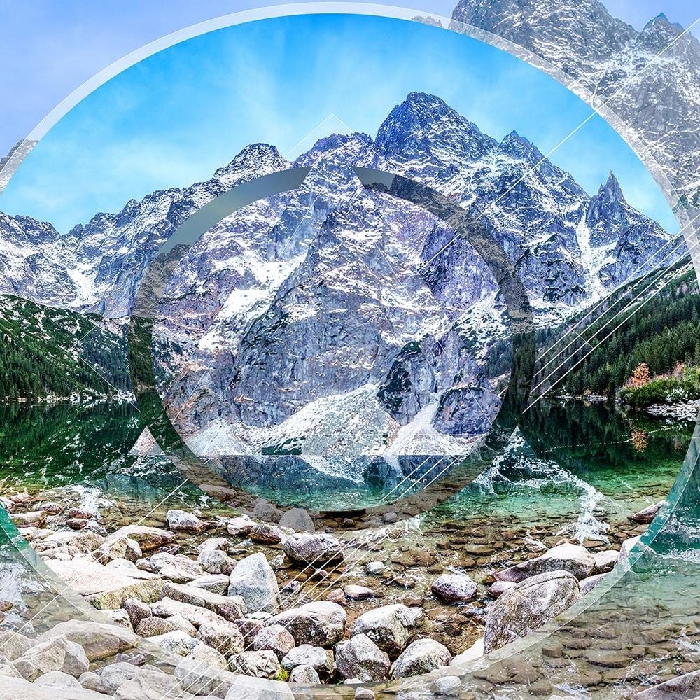 Glezna baltā rāmī - Mountains And Stones 1  Home Trends DECO
