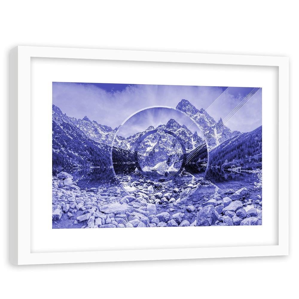 Glezna baltā rāmī - Mountains And Stones 2  Home Trends DECO