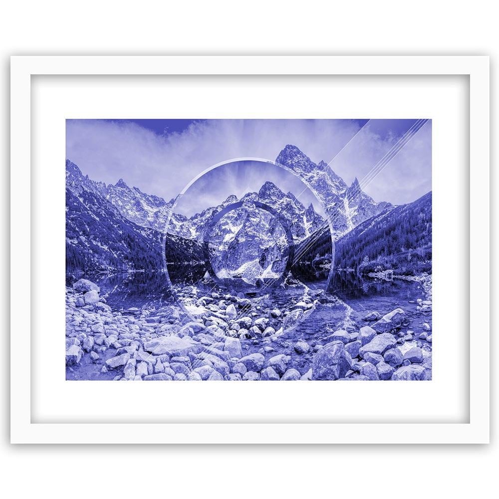 Glezna baltā rāmī - Mountains And Stones 2  Home Trends DECO