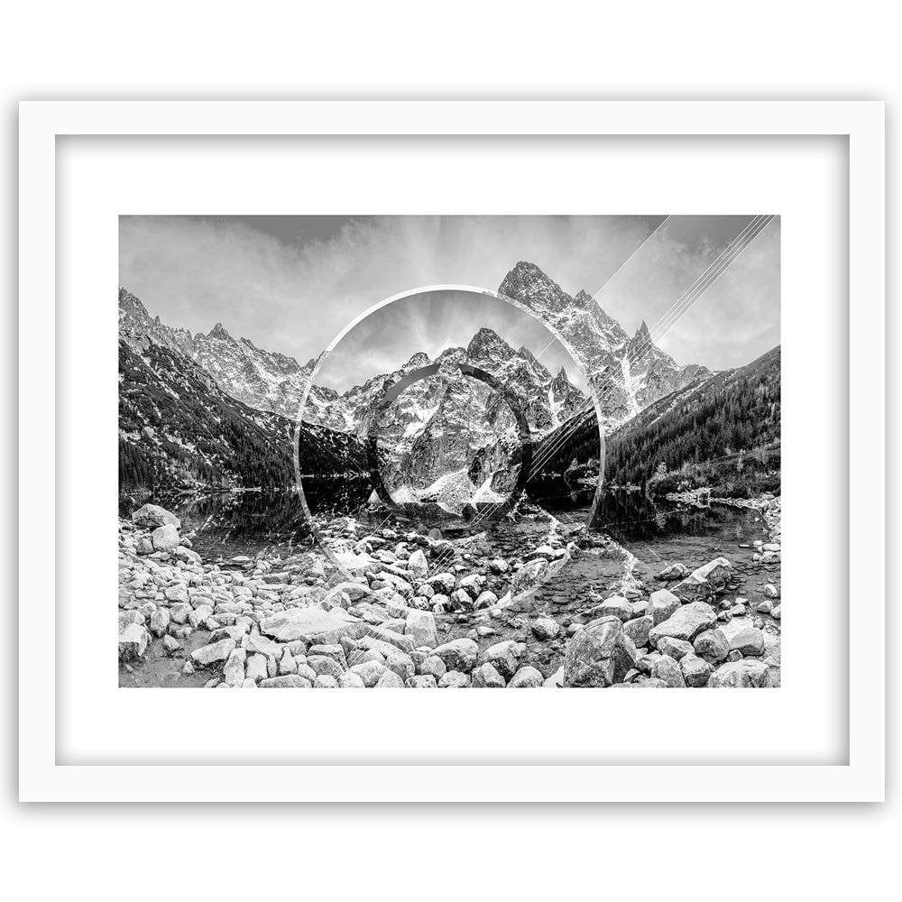 Glezna baltā rāmī - Mountains And Stones 3  Home Trends DECO