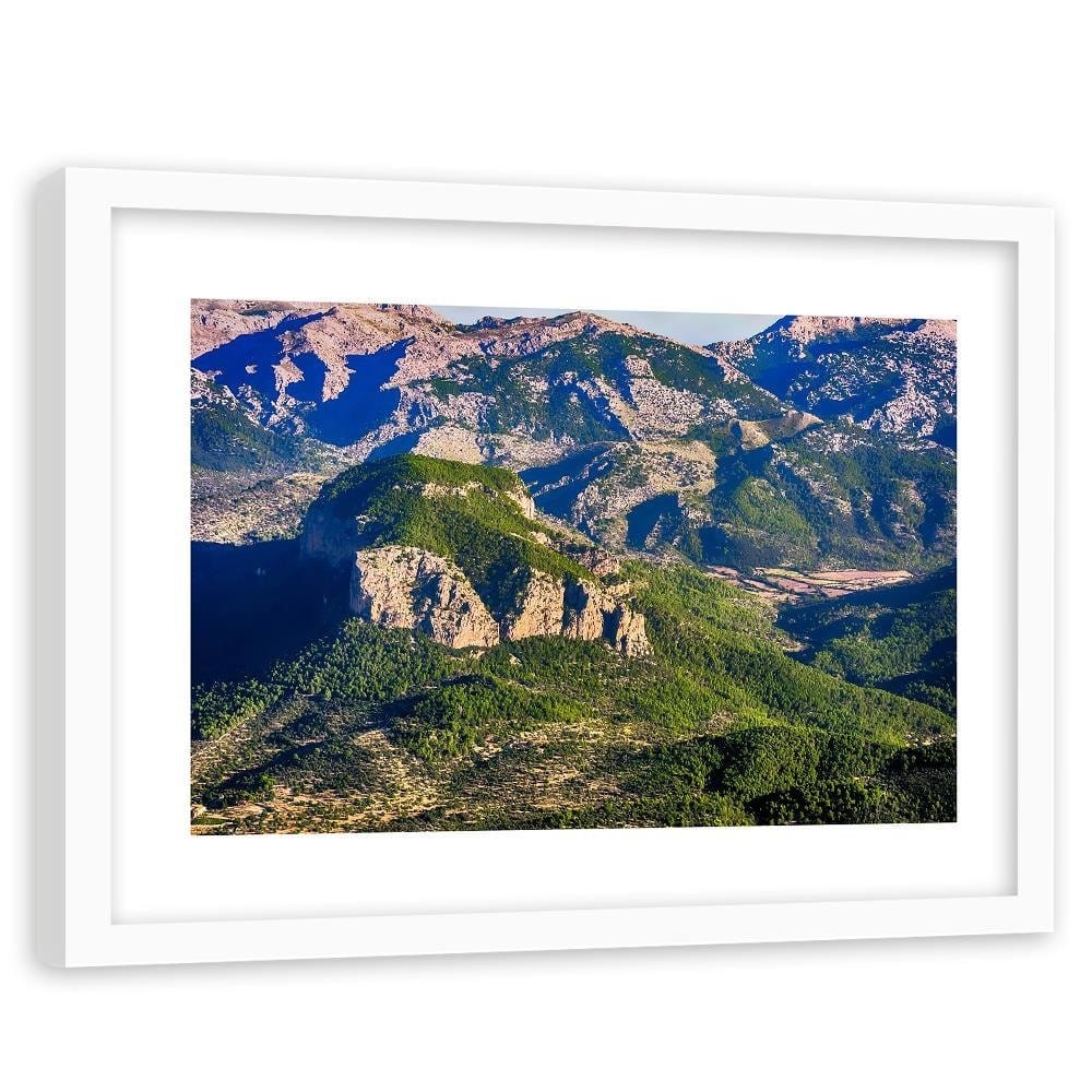 Glezna baltā rāmī - Mountains Covered With Trees  Home Trends DECO