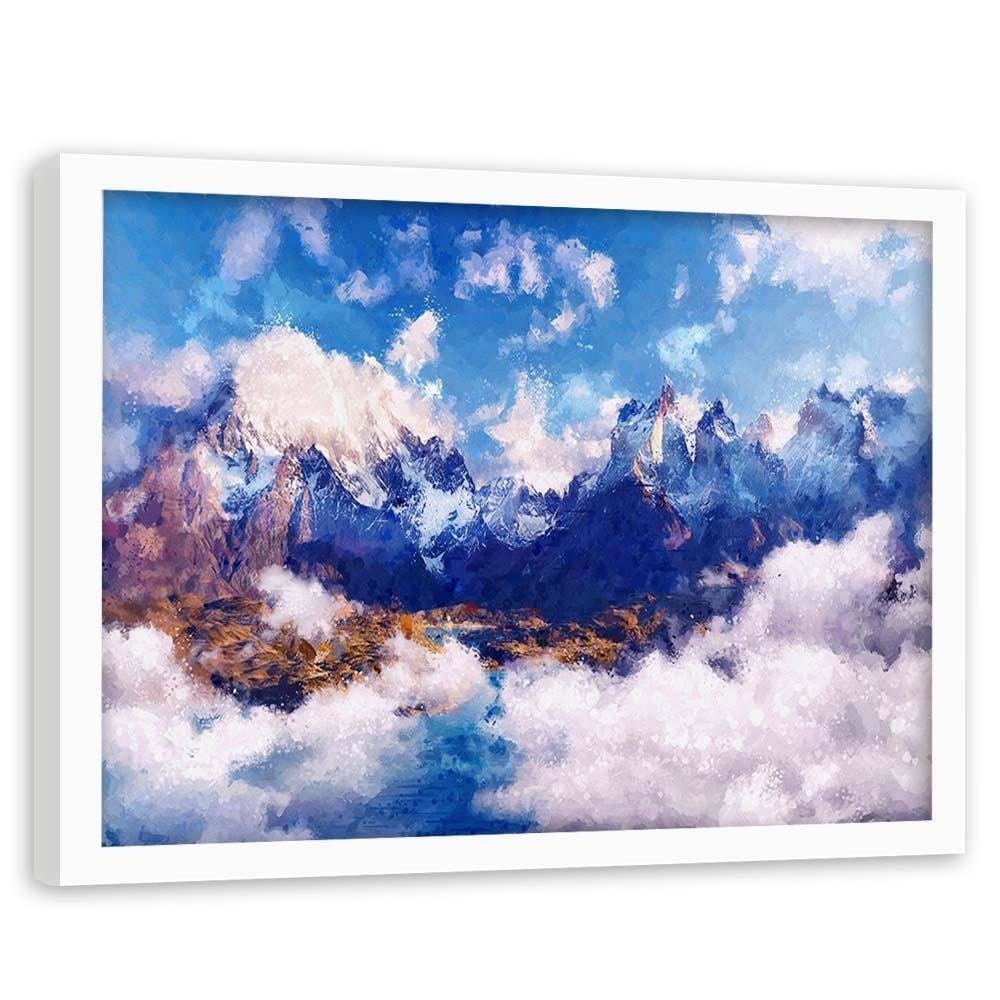 Glezna baltā rāmī - Mountains Landscape  Home Trends DECO