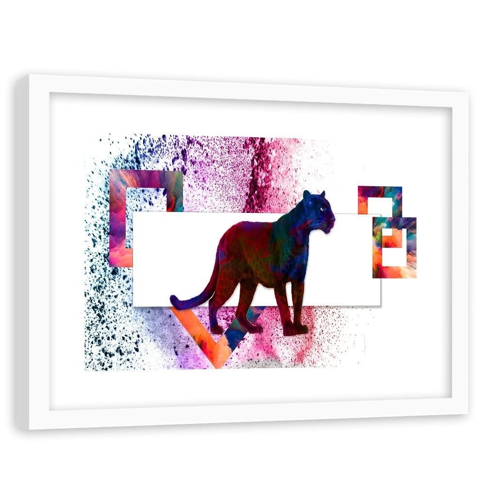 Glezna baltā rāmī - Multi Panther  Home Trends DECO