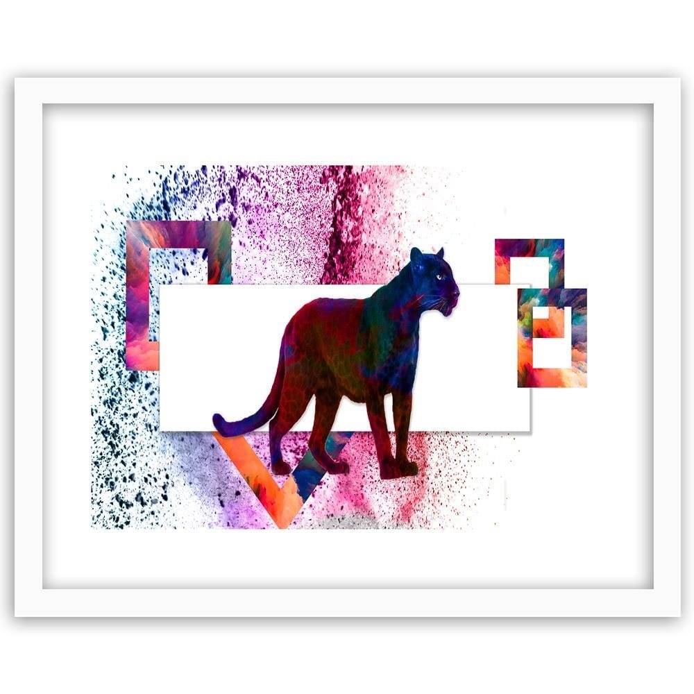 Glezna baltā rāmī - Multi Panther  Home Trends DECO
