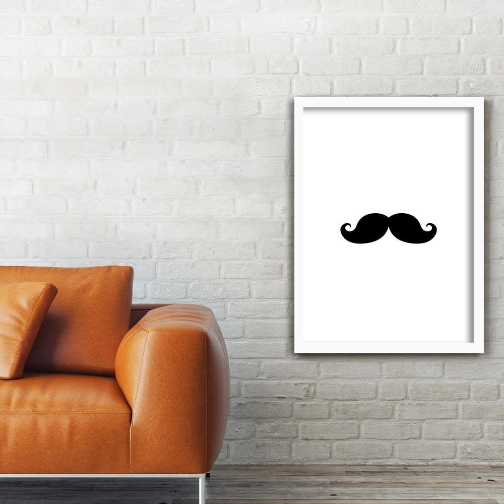 Glezna baltā rāmī - Mustache  Home Trends DECO