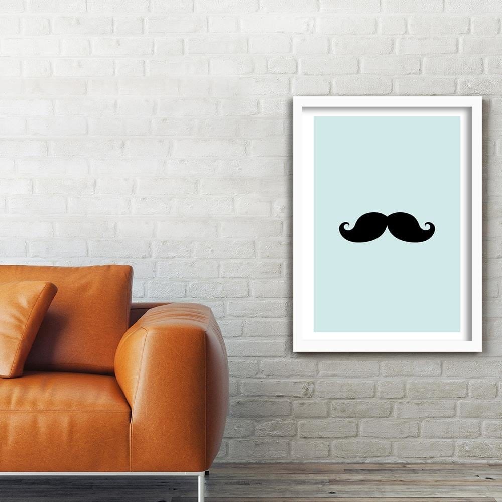 Glezna baltā rāmī - Mustache  Home Trends DECO