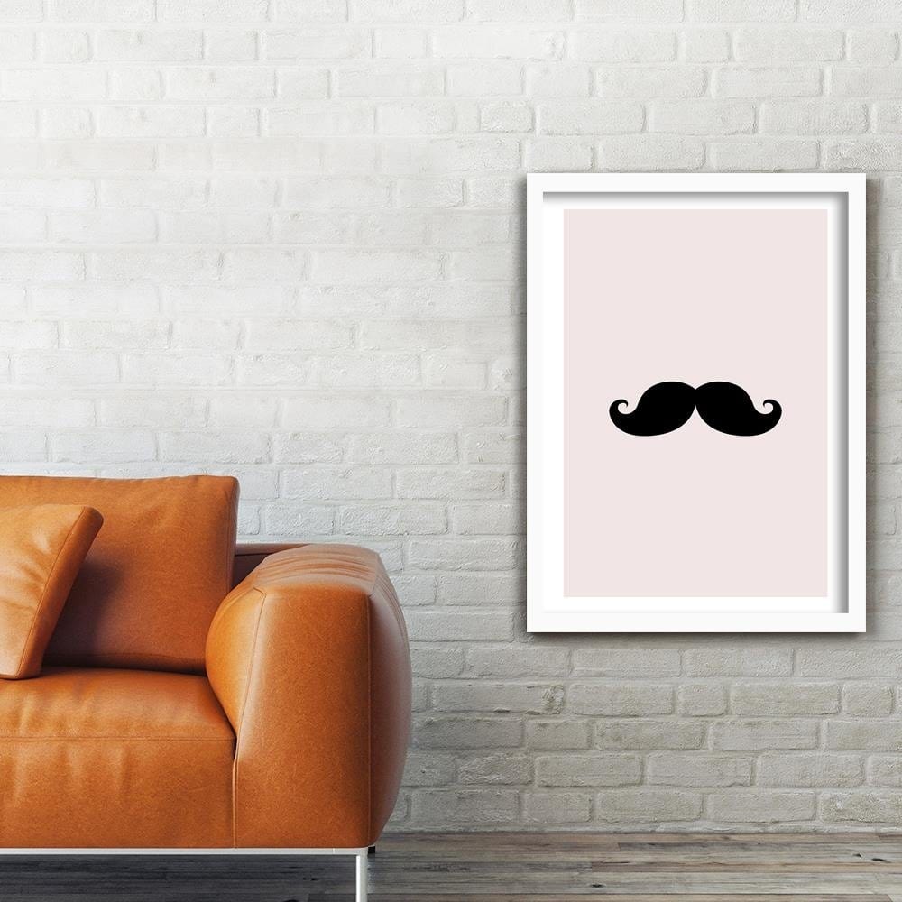 Glezna baltā rāmī - Mustache  Home Trends DECO