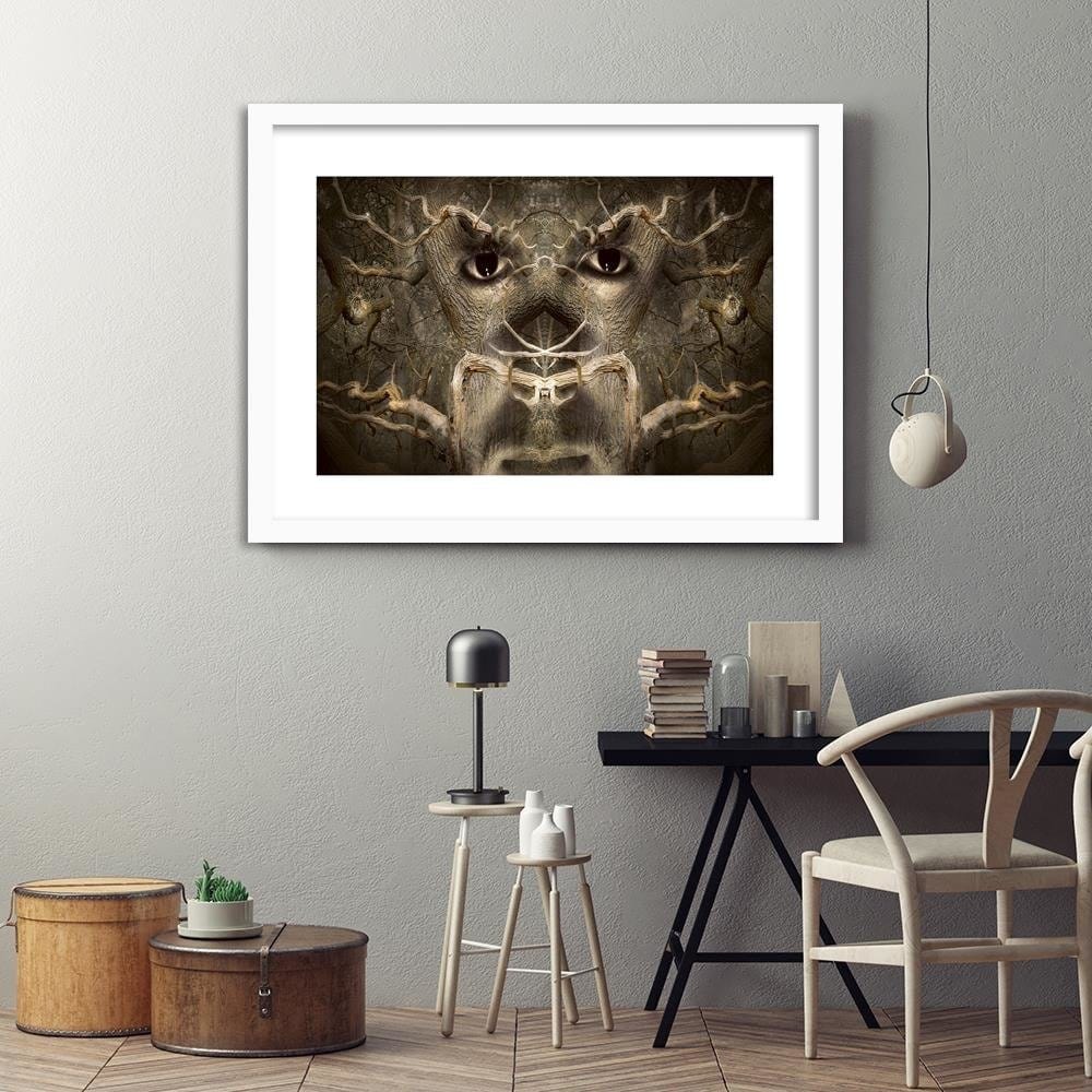Glezna baltā rāmī - Mysterious Eyes Fantasy  Home Trends DECO
