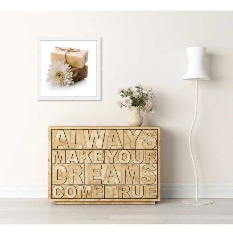 Glezna baltā rāmī - Natural soap with a flower  Home Trends DECO