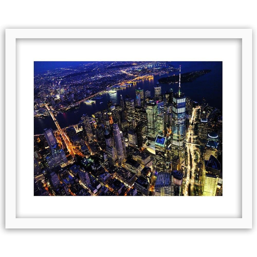 Glezna baltā rāmī - New York At Night  Home Trends DECO