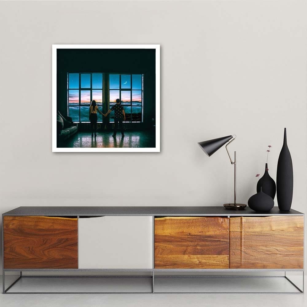 Glezna baltā rāmī - Night Religion  Home Trends DECO