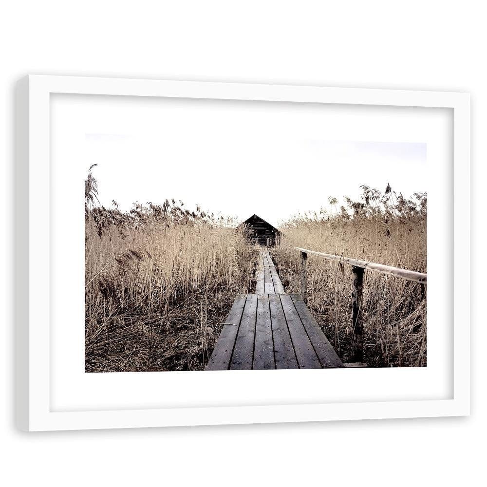 Glezna baltā rāmī - Old Bridge In The High Reeds  Home Trends DECO