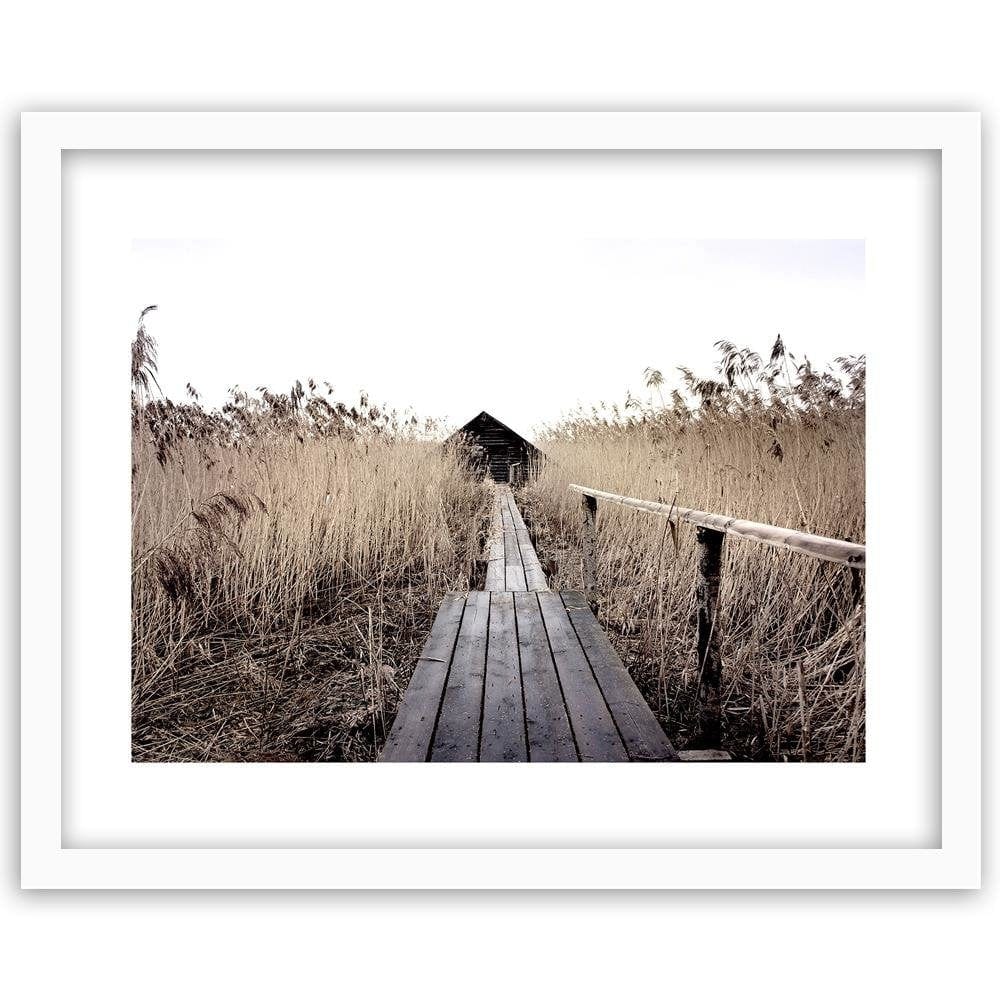 Glezna baltā rāmī - Old Bridge In The High Reeds  Home Trends DECO