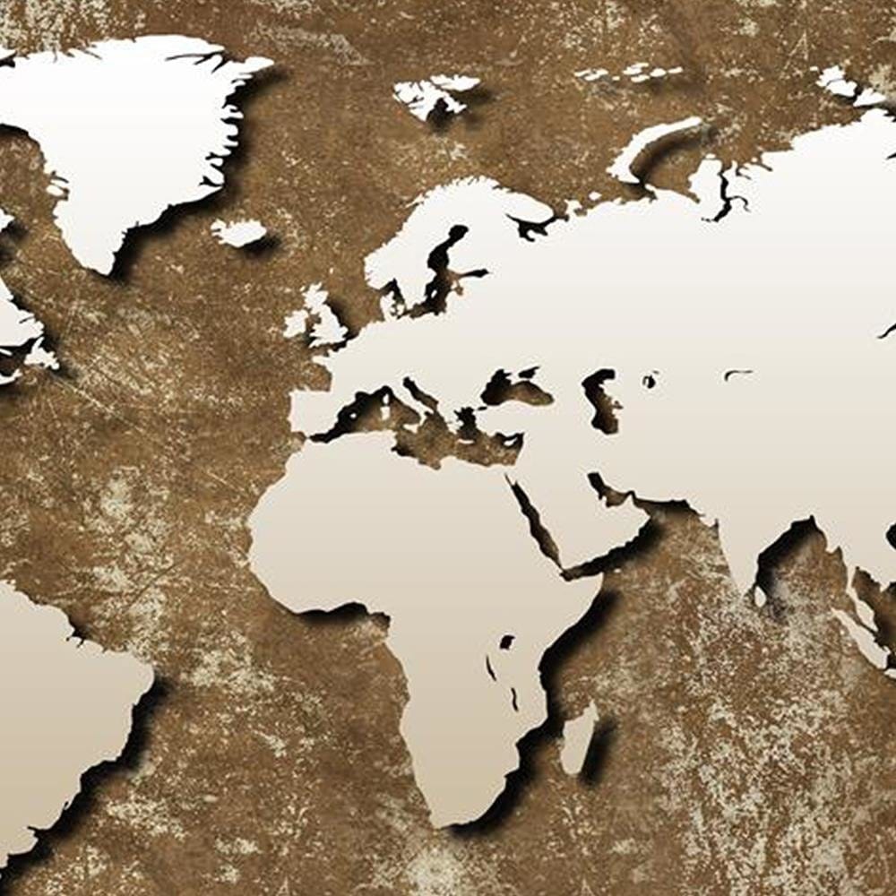 Glezna baltā rāmī - Old Map Of The World Retro  Home Trends DECO