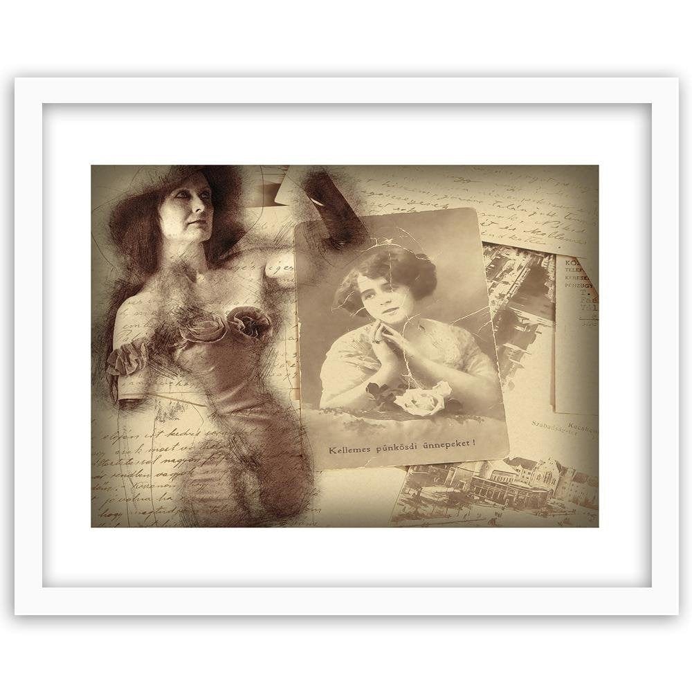 Glezna baltā rāmī - Old Photo Of A Woman  Home Trends DECO