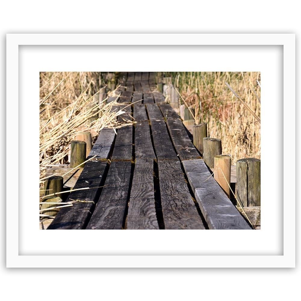 Glezna baltā rāmī - Old Plank Bridge  Home Trends DECO