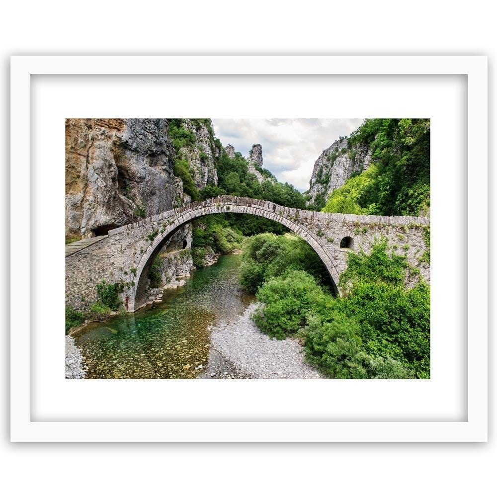 Glezna baltā rāmī - Old Stone Bridge  Home Trends DECO