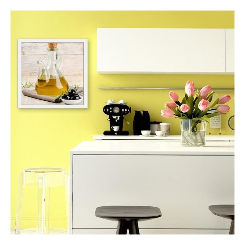 Glezna baltā rāmī - Olive oil and black olives  Home Trends DECO