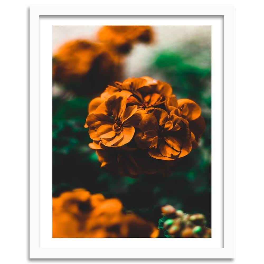 Glezna baltā rāmī - Orange Flowers  Home Trends DECO