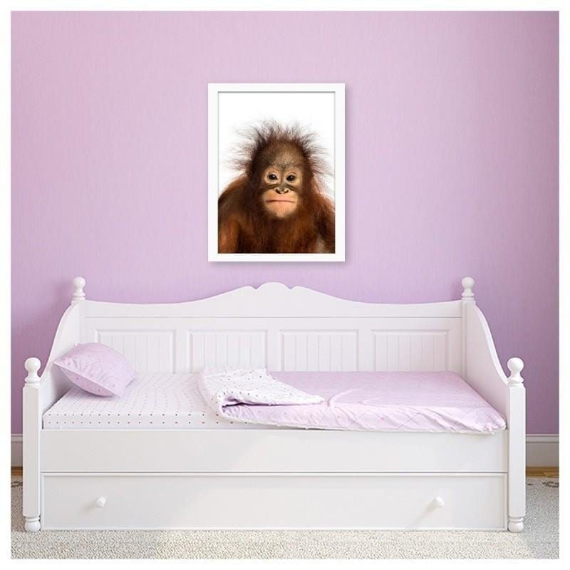 Glezna baltā rāmī - Orangutan  Home Trends DECO