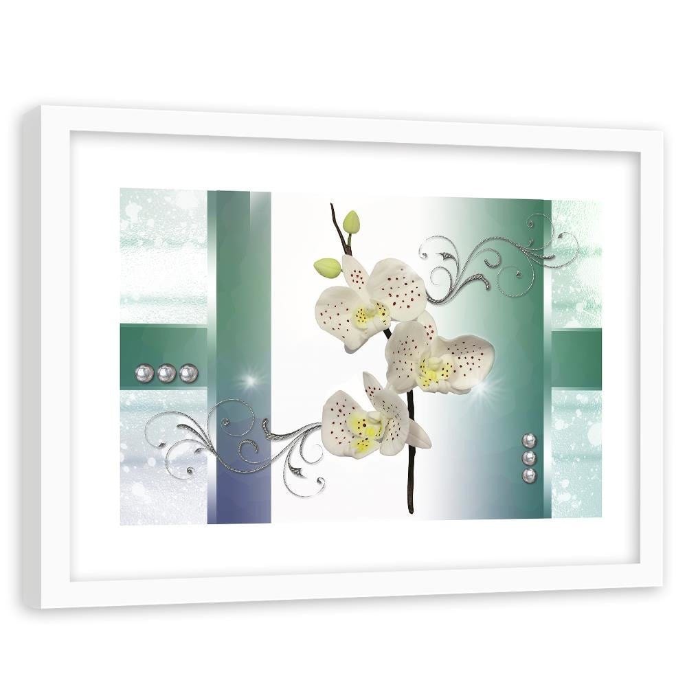 Glezna baltā rāmī - Orchid Speckled  Home Trends DECO