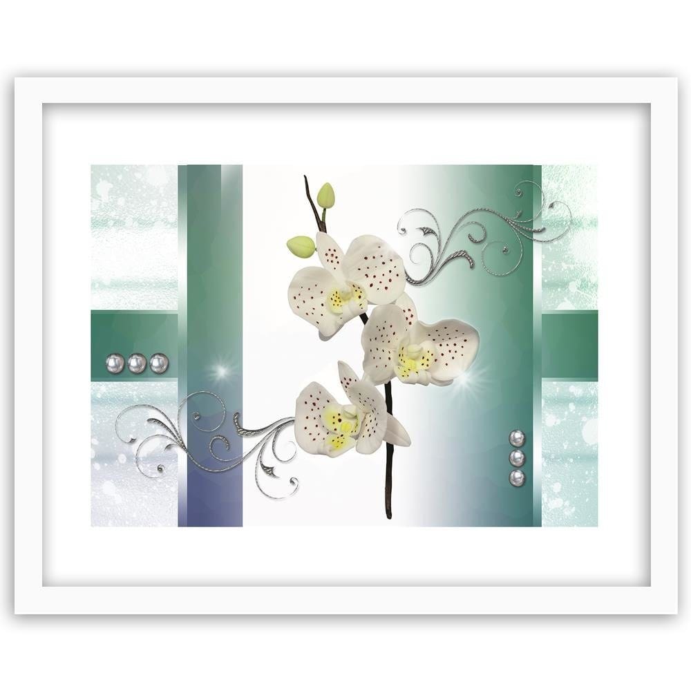 Glezna baltā rāmī - Orchid Speckled  Home Trends DECO