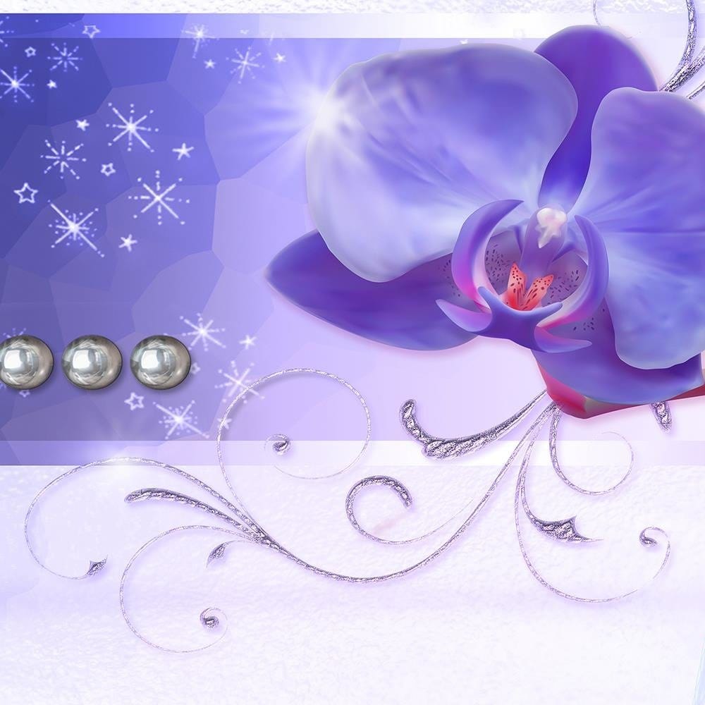 Glezna baltā rāmī - Orchids Abstraction 2  Home Trends DECO