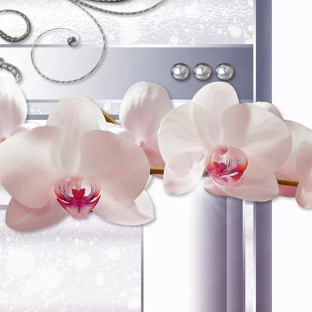 Glezna baltā rāmī - Orchids Abstraction 3  Home Trends DECO