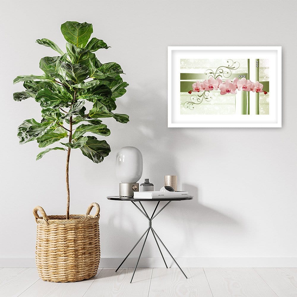 Glezna baltā rāmī - Orchids Abstraction 4  Home Trends DECO