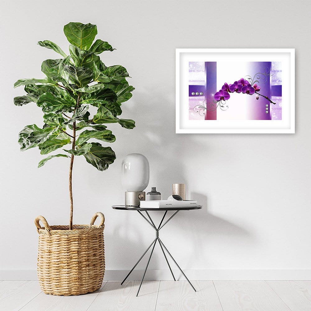 Glezna baltā rāmī - Orchids Abstraction 5  Home Trends DECO