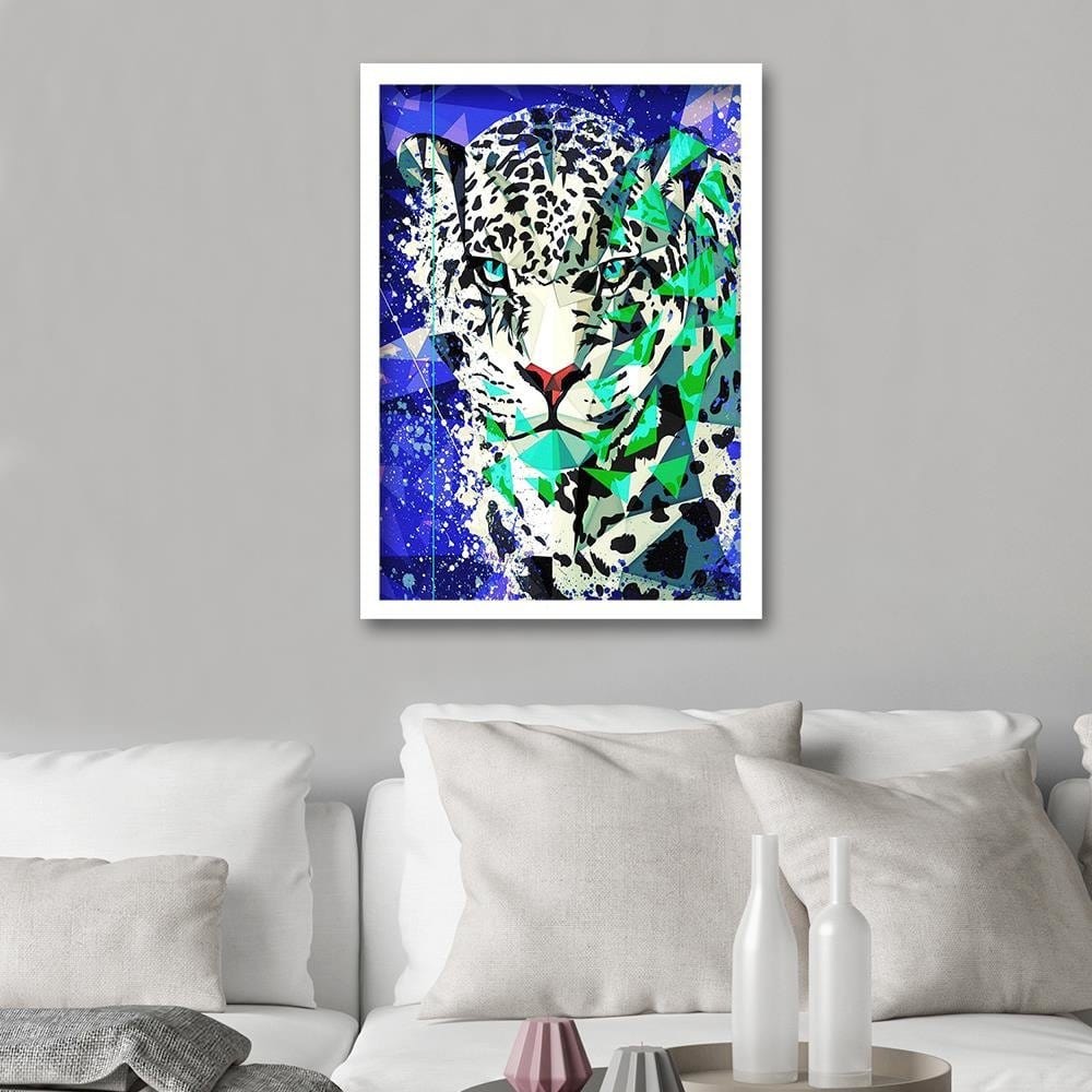 Glezna baltā rāmī - Painted Jaguar  Home Trends DECO