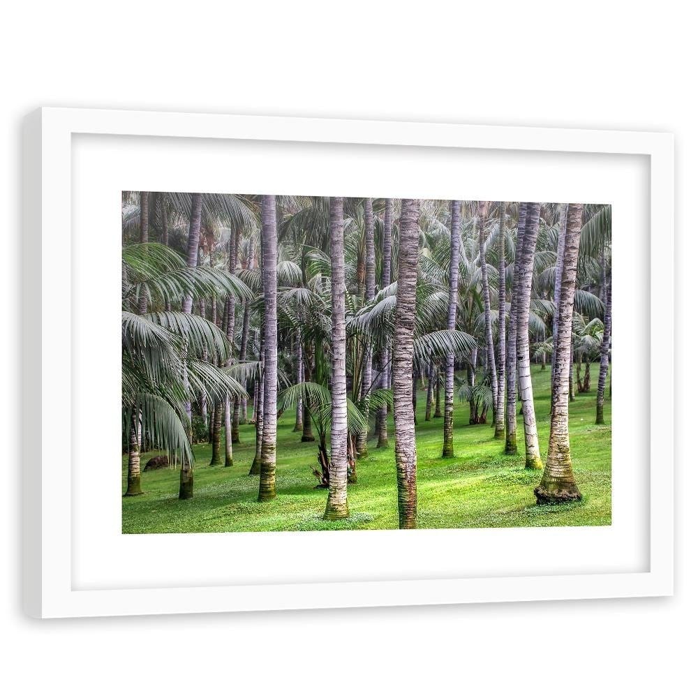 Glezna baltā rāmī - Palm Forest  Home Trends DECO