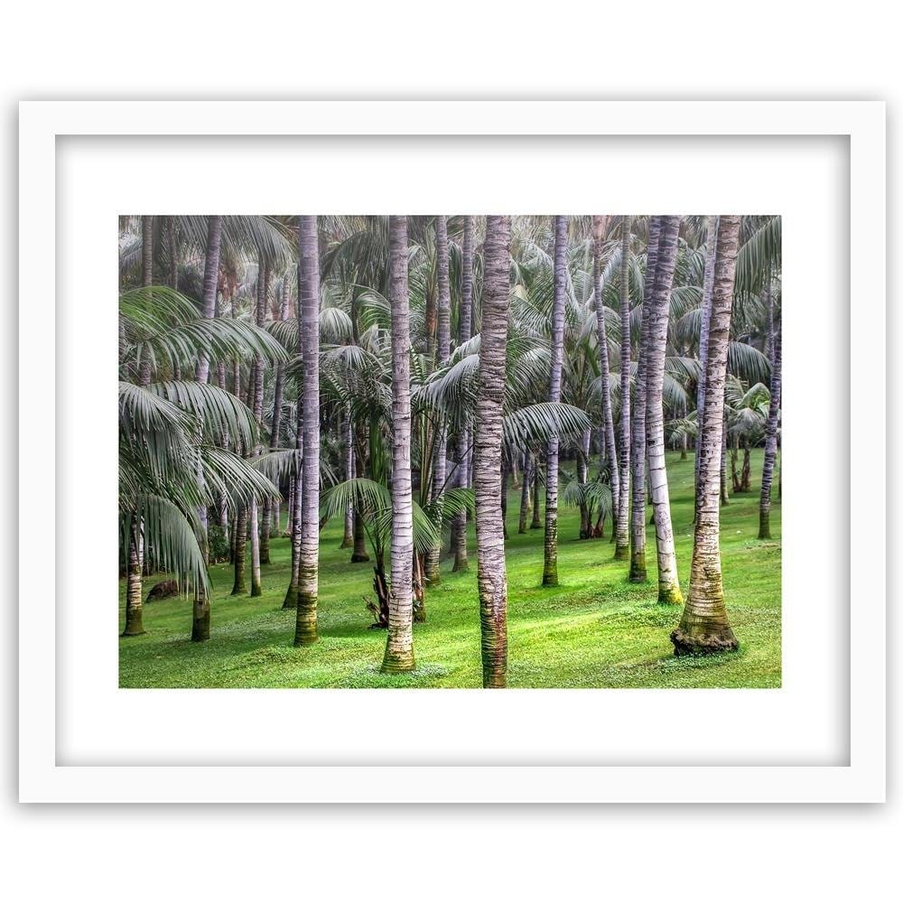 Glezna baltā rāmī - Palm Forest  Home Trends DECO